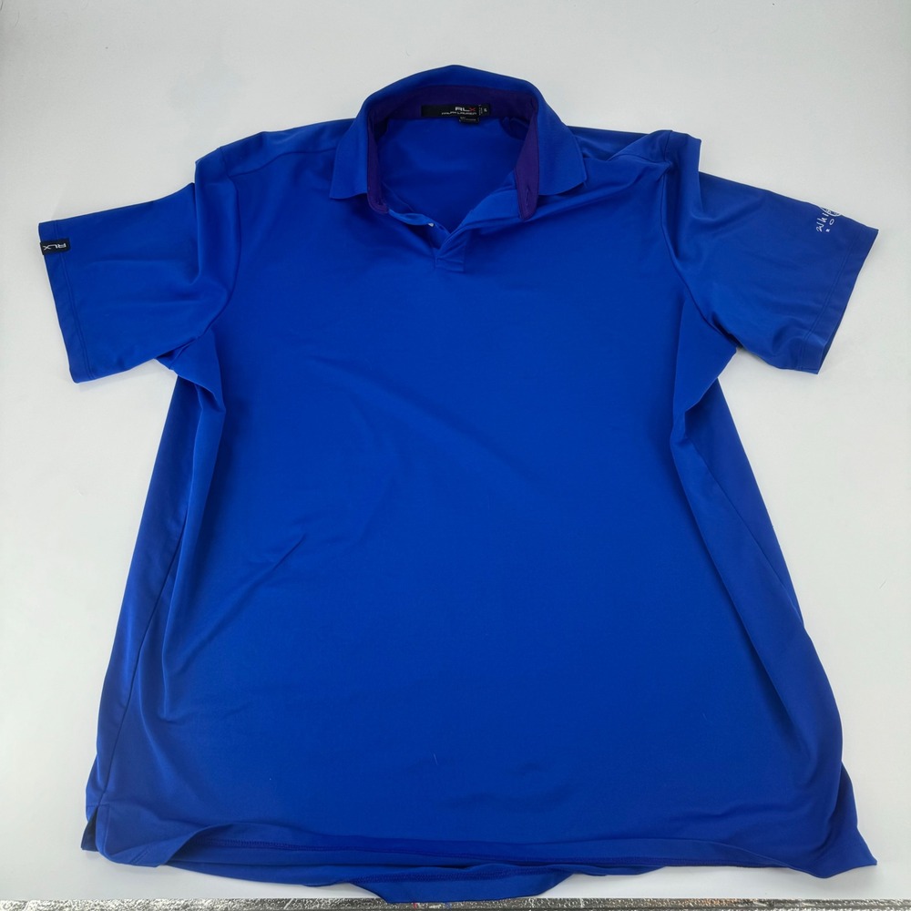 RLX Ralph Lauren Men's Golf Polo Shirt Blue Whisper Rock XL Polyester Blend